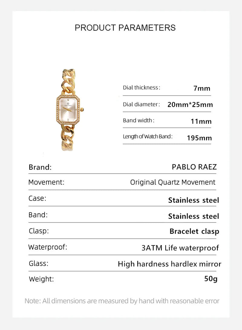 Luxury Women's Gold Stainless Steel Waterproof Quartz Wristwatch