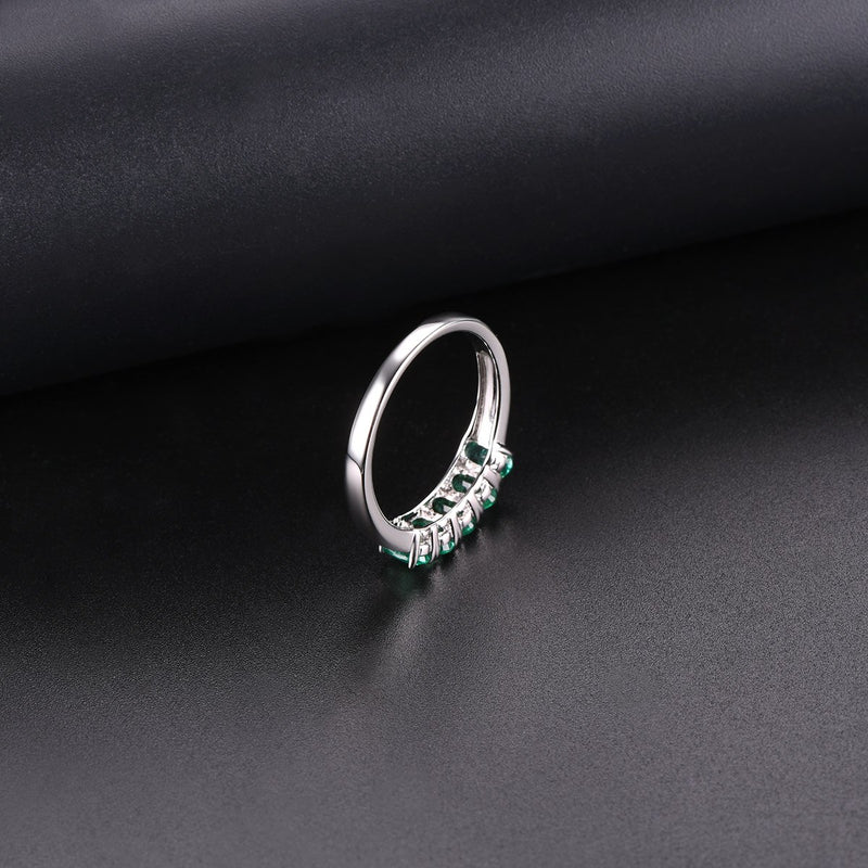 Sterling Silver 1.6 Carat Emerald Ring for Women