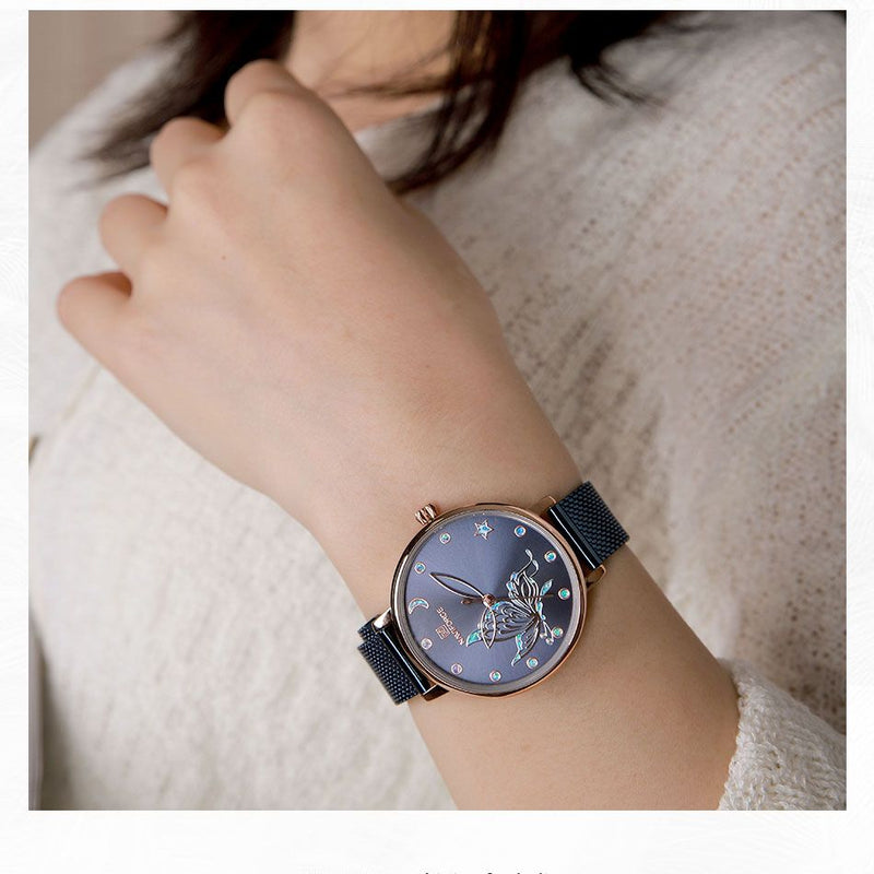 Stainless Steel Mesh Quartz Watch for Women
