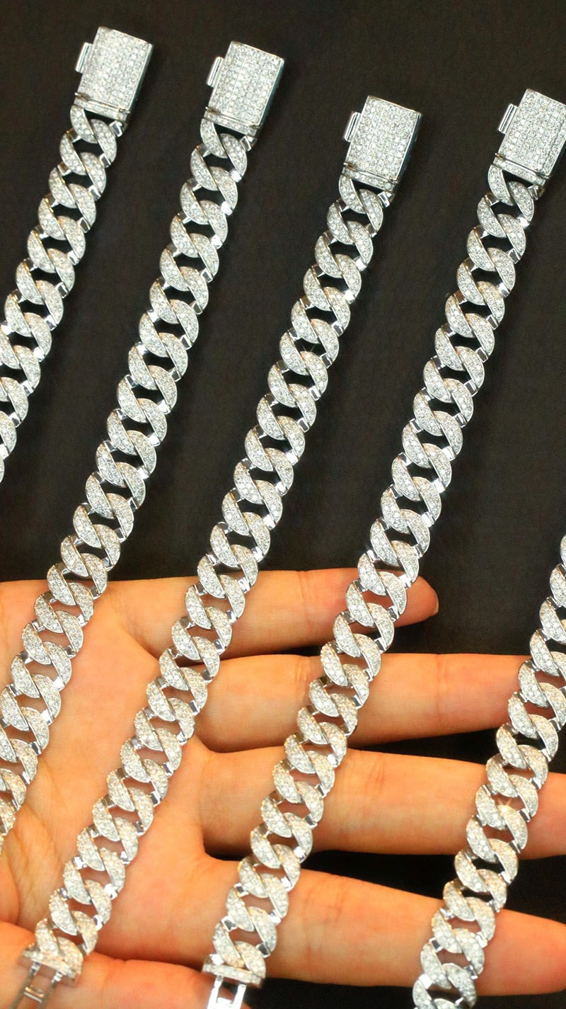 18K White Gold Diamond Chain Bracelet for Women