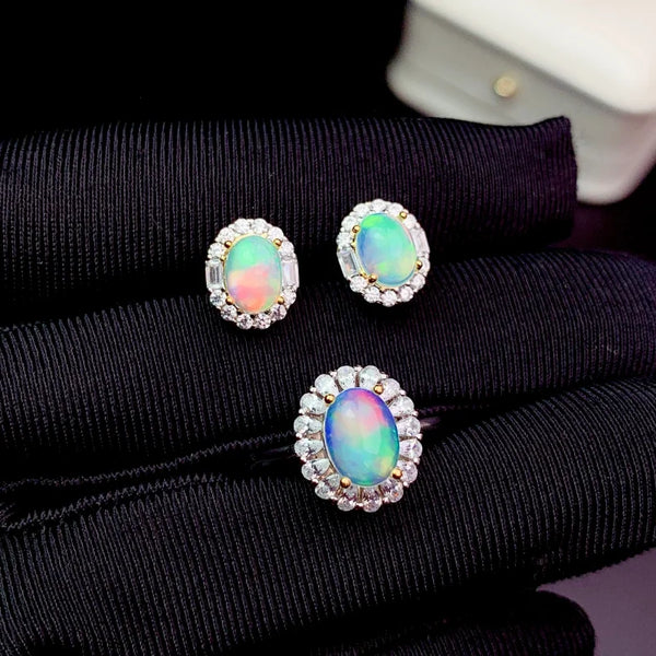 925 Silver Opal Gemstone Set for Women