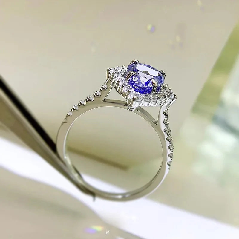 Sterling Silver Tanzanite Ring for Women