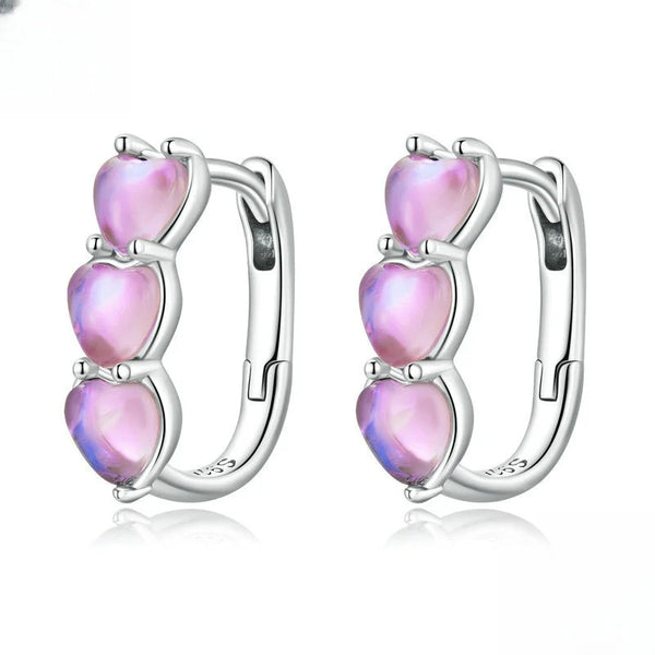 Sterling Silver Heart Earrings for Ladies