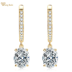 18K Gold Plated Sterling Silver Moissanite Drop Earrings for Women