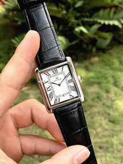 Luxury Square Top Business Dress Watch for Couples: High Quality Fashion Timepiece for Men and Women with Date Function