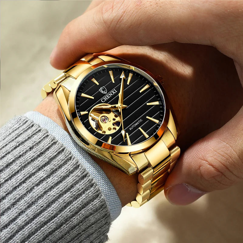 Stainless Steel Automatic Mechanical Watch for Men