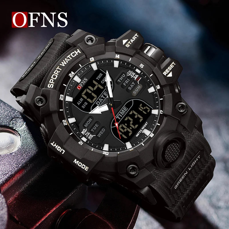 Stainless Steel Digital Quartz Chronograph Wristwatch for Men.