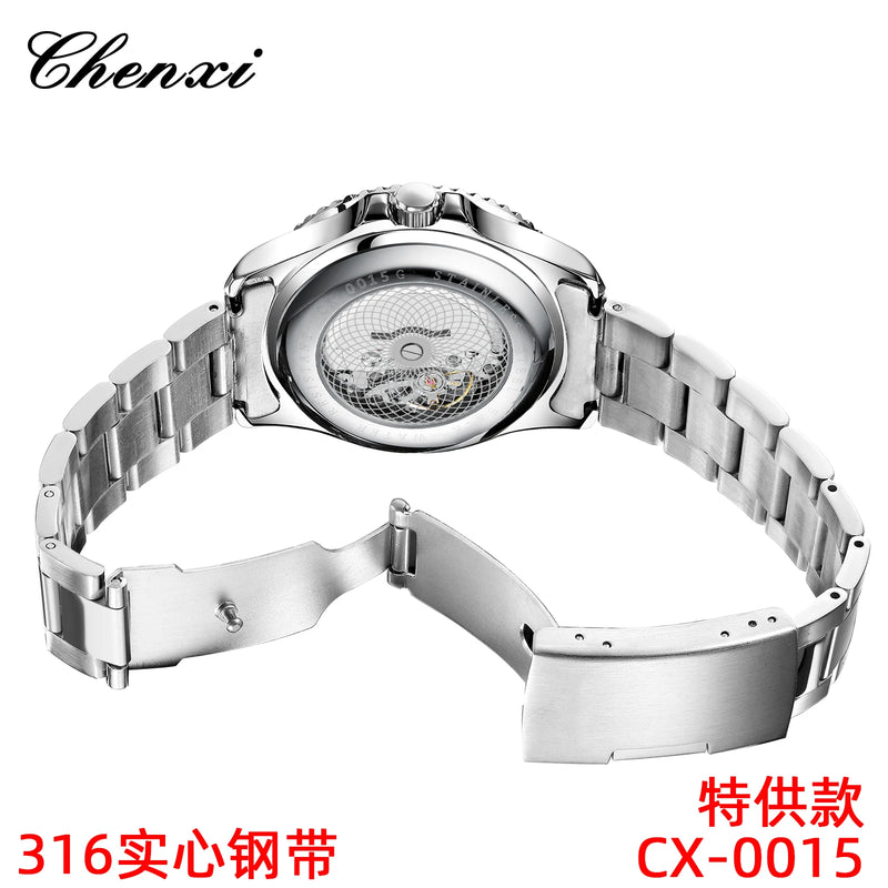 Transparent Hollow Bottom Quartz Watch for Men