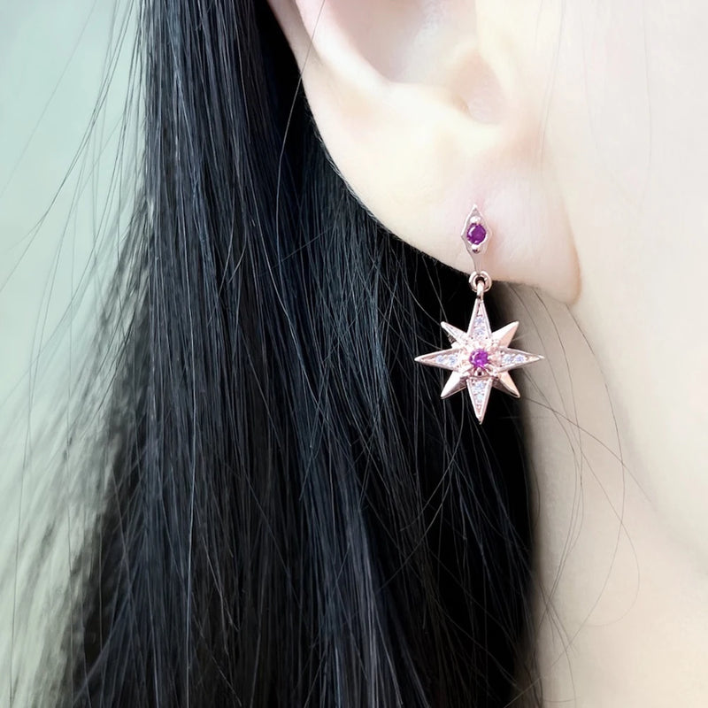 Sterling Silver 925 Delicate Star Earrings for Women