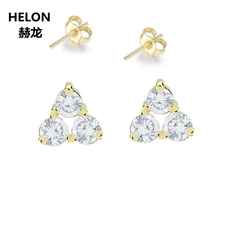 14K Yellow Gold Natural Diamond Stud Earrings