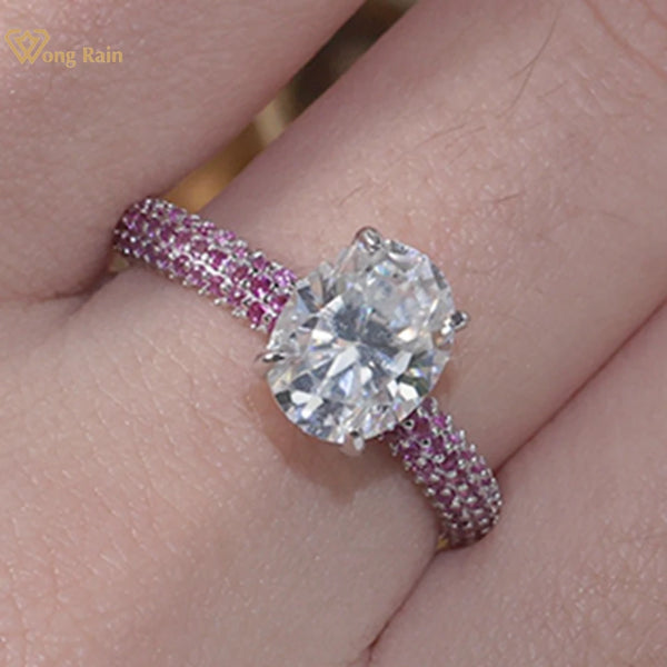 Sterling Silver Moissanite Engagement Ring