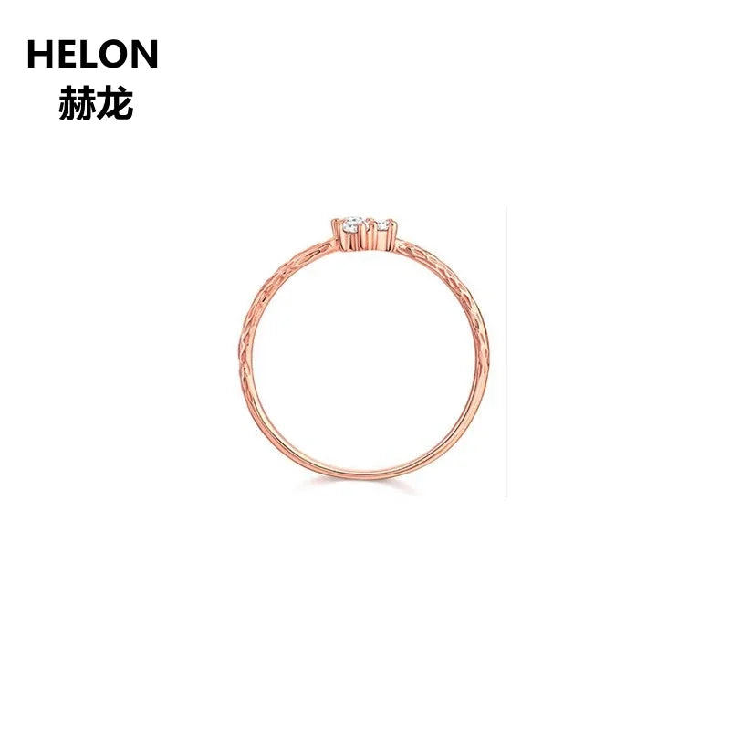 14k Rose Gold CZ Engagement Ring for Women