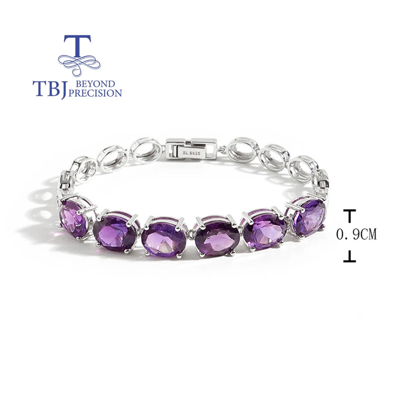 925 Sterling Silver Amethyst Bracelet for Women