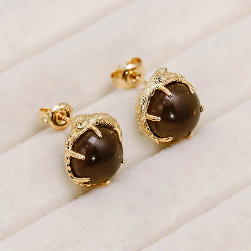 925 Sterling Silver Smoky Quartz Drop Earrings for Women