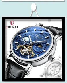 Stainless Steel Skeleton Automatic Watch for Men