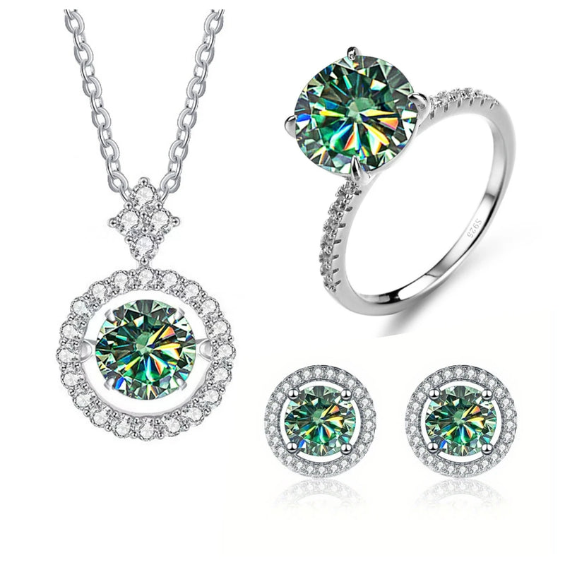 Sterling Silver Moissanite Jewelry Set for Women