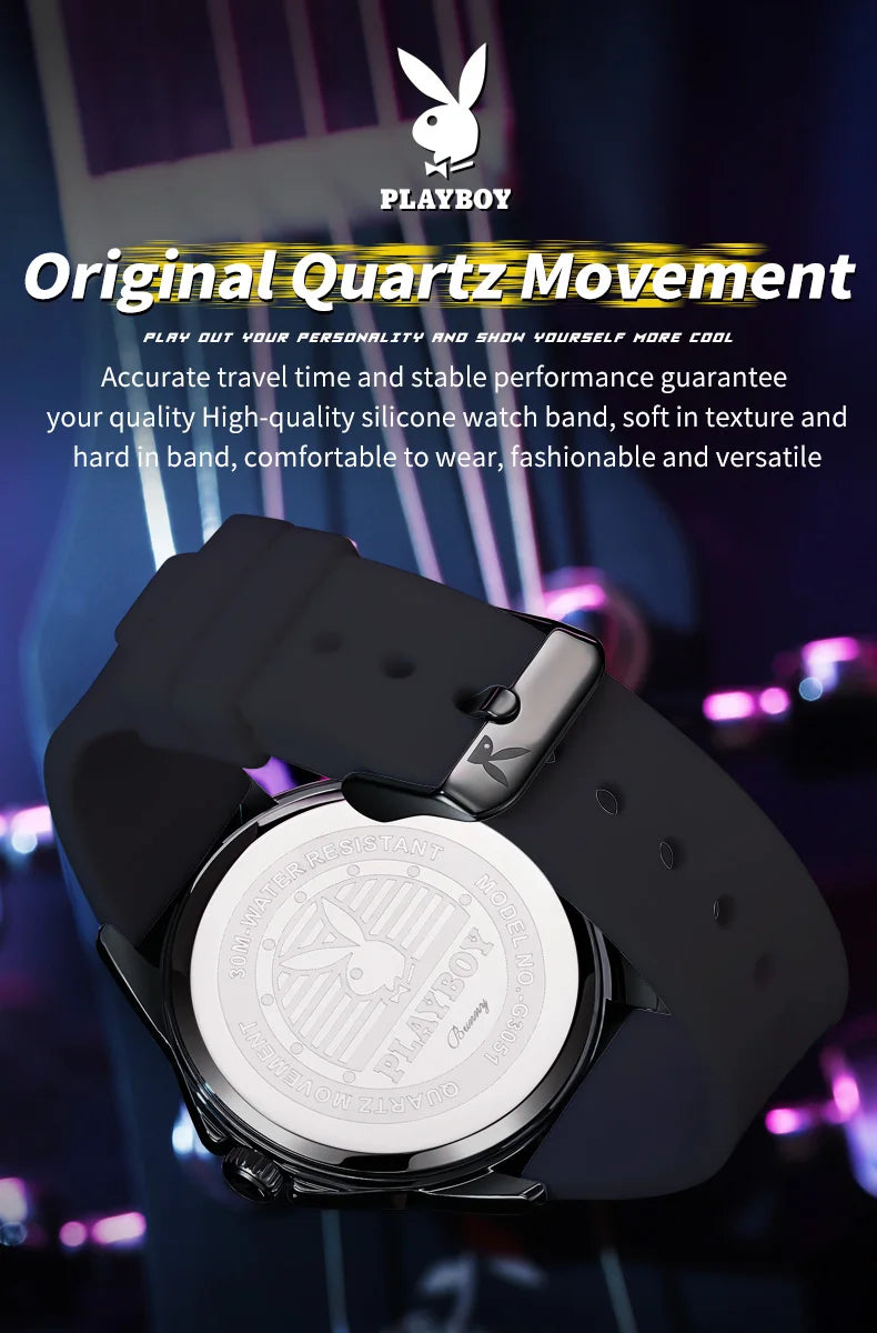 Silicone Quartz Waterproof Casual Watch for Men