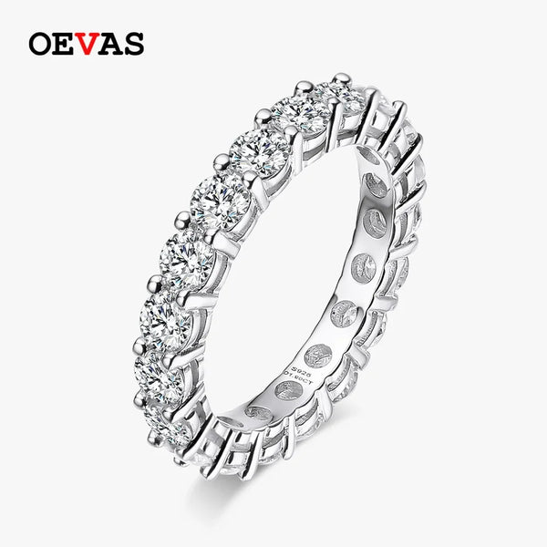 925 Sterling Silver 2.2 Carat Moissanite Full Circle Diamond Ring for Women