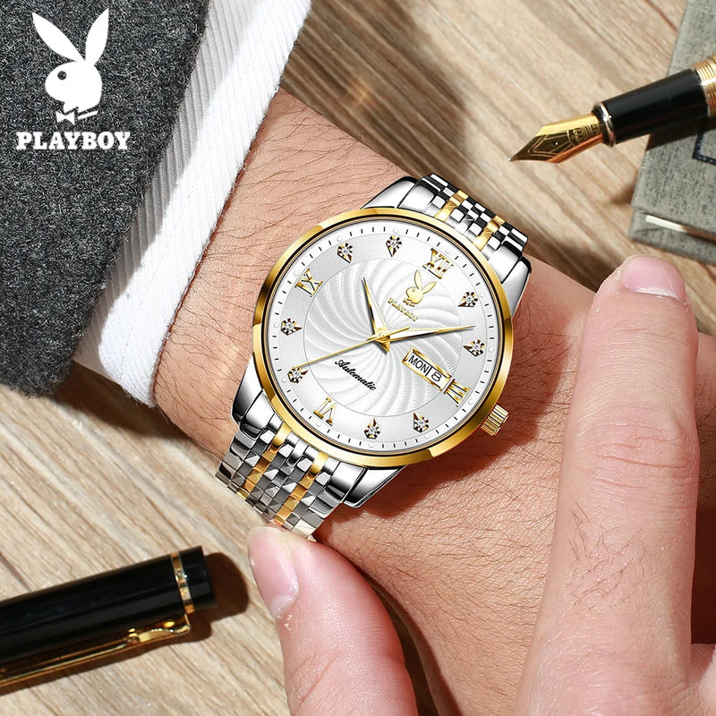 Stainless Steel automatic mechanical wrist watch for men