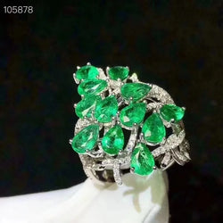 Sterling Silver 0.20ct Emerald Engagement Ring for Woman