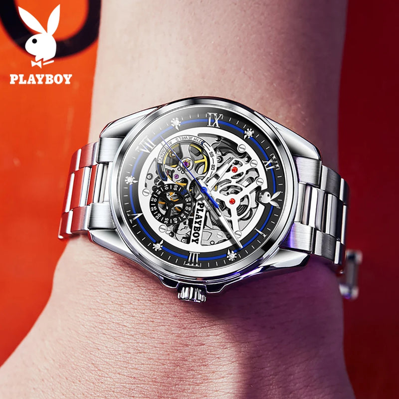 Stainless Steel Automatic Mechanical Watch for Men