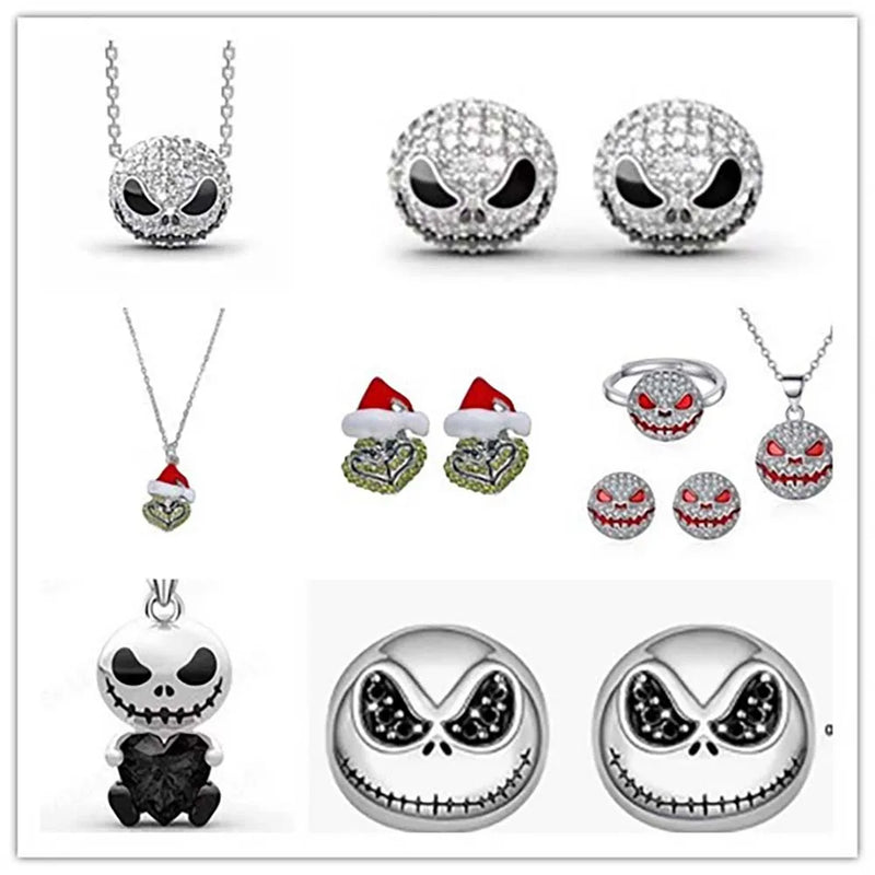 Sterling Silver Nightmare Before Christmas Dangle Earrings for Women