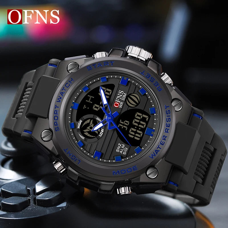 Stainless Steel LED Digital Watch with Date and Alarm for Men