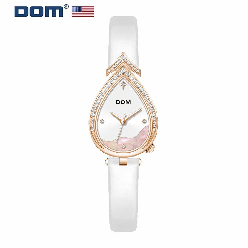 Stainless Steel 0.15ct Diamond Quartz Watch for Women