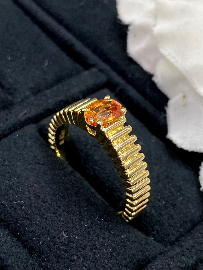 18K Yellow Gold Spessartite Ring for Women