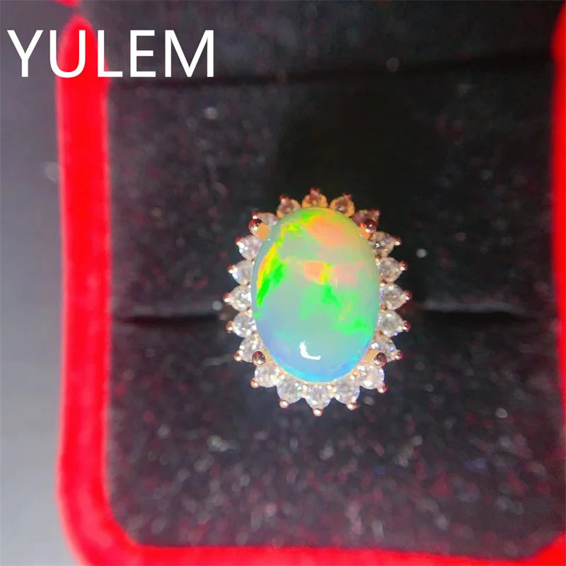 925 Silver Natural Opal Ring for Women