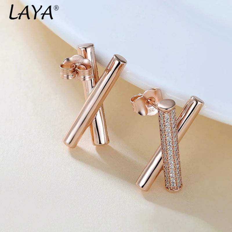 925 Sterling Silver AA Zircon Cross Drop Earrings for Women