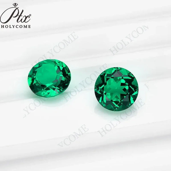 Lab Grown Emerald Round Cut Loose Gemstones (0.9-12.0ctw), VVS1 Clarity, AGL Certified