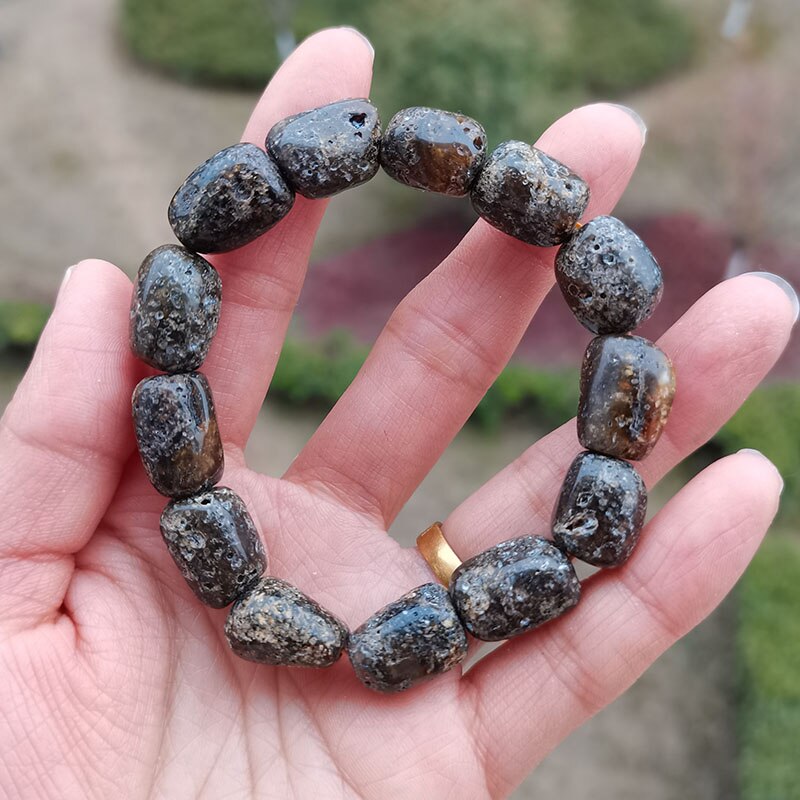 Sterling Silver Natural Amber Bracelet for Unisex