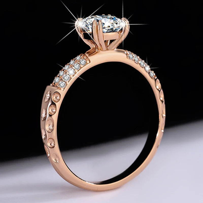 Rose Gold 1CT Moissanite Ring for Women