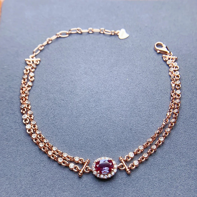 Sterling Silver Alexandrite Bracelet for Women