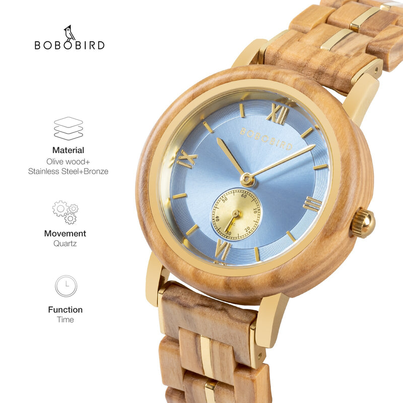 Wooden Watch for Women Simple Quartz Wristwatch