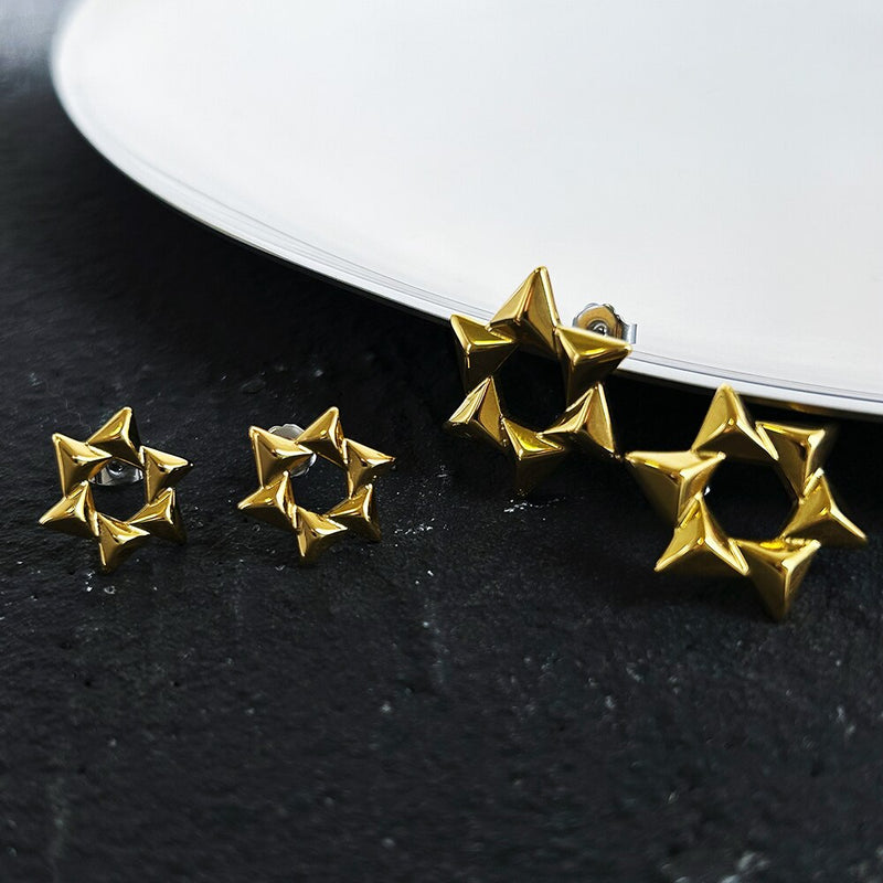 ENFASHION Pendientes Snowflake Stud Earring For Women Gold Color Aretes Windmill Design Jewelry Christmas Droppshiping E221473