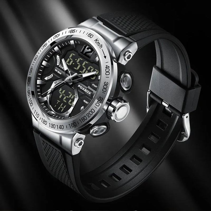 Men's Luxury Digital Analog Sport Watch with Dual Display, Original Quartz Movement, Waterproof.