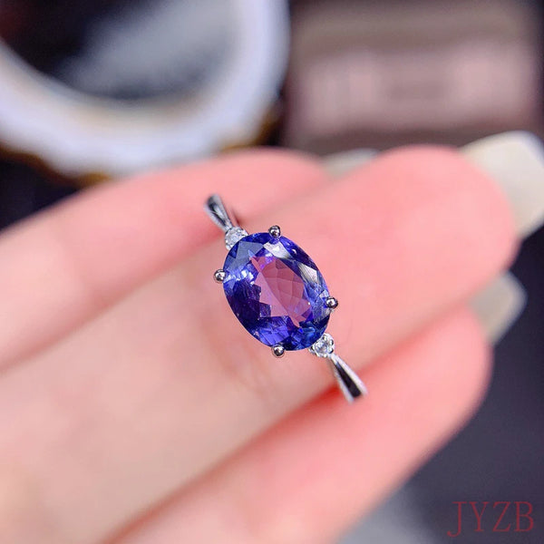 925 Sterling Silver Tanzanite Ring for Women