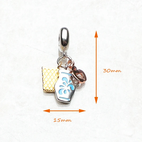 925 Sterling Silver Frankfurt Jug Pendant Charm for Women.