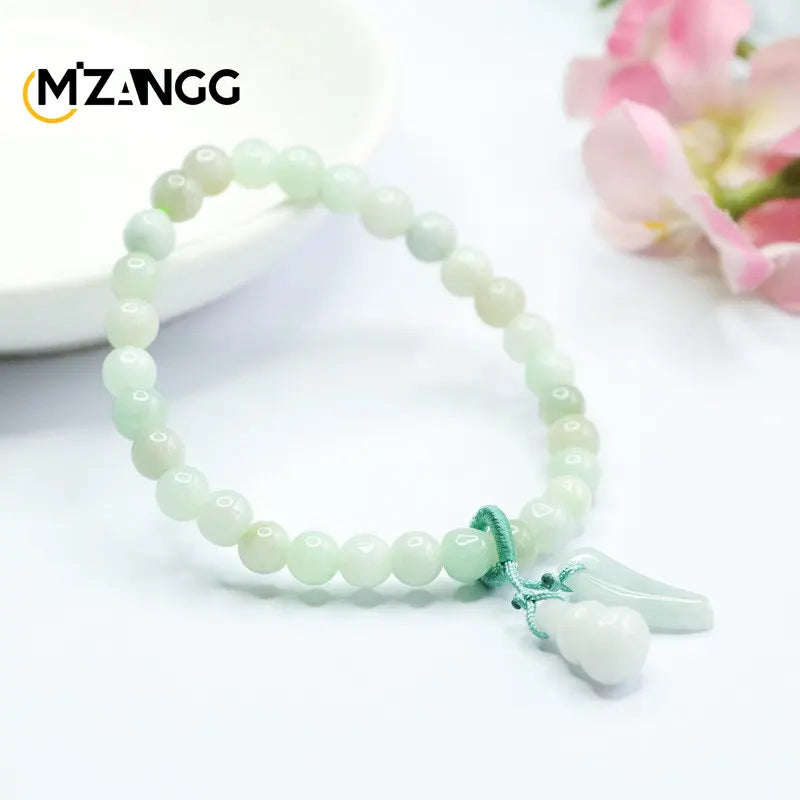 Green Jadeite Gourd Jade Bracelet for Men and Women