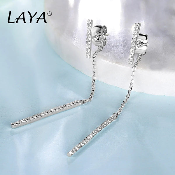 925 Sterling Silver Zircon Dangle Earrings for Women