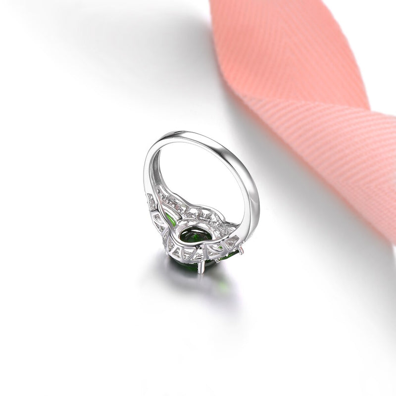 Sterling Silver 2.60ctw Natural Chrome Diopside Rings for Women