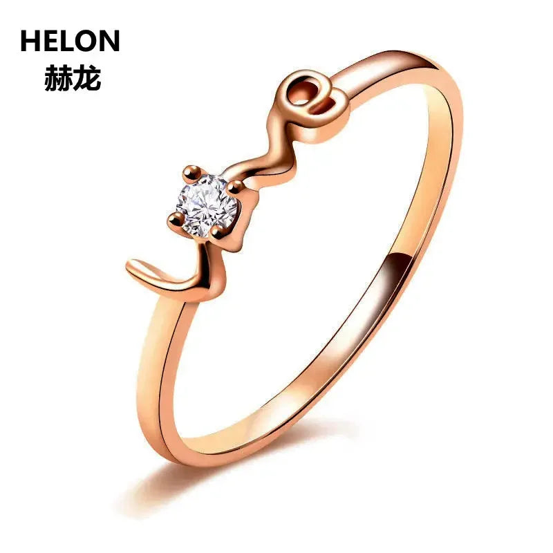 14k Rose Gold Natural Diamond Ring for Women