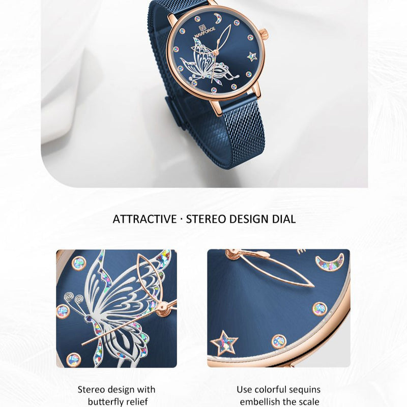 Stainless Steel Mesh Quartz Watch for Women