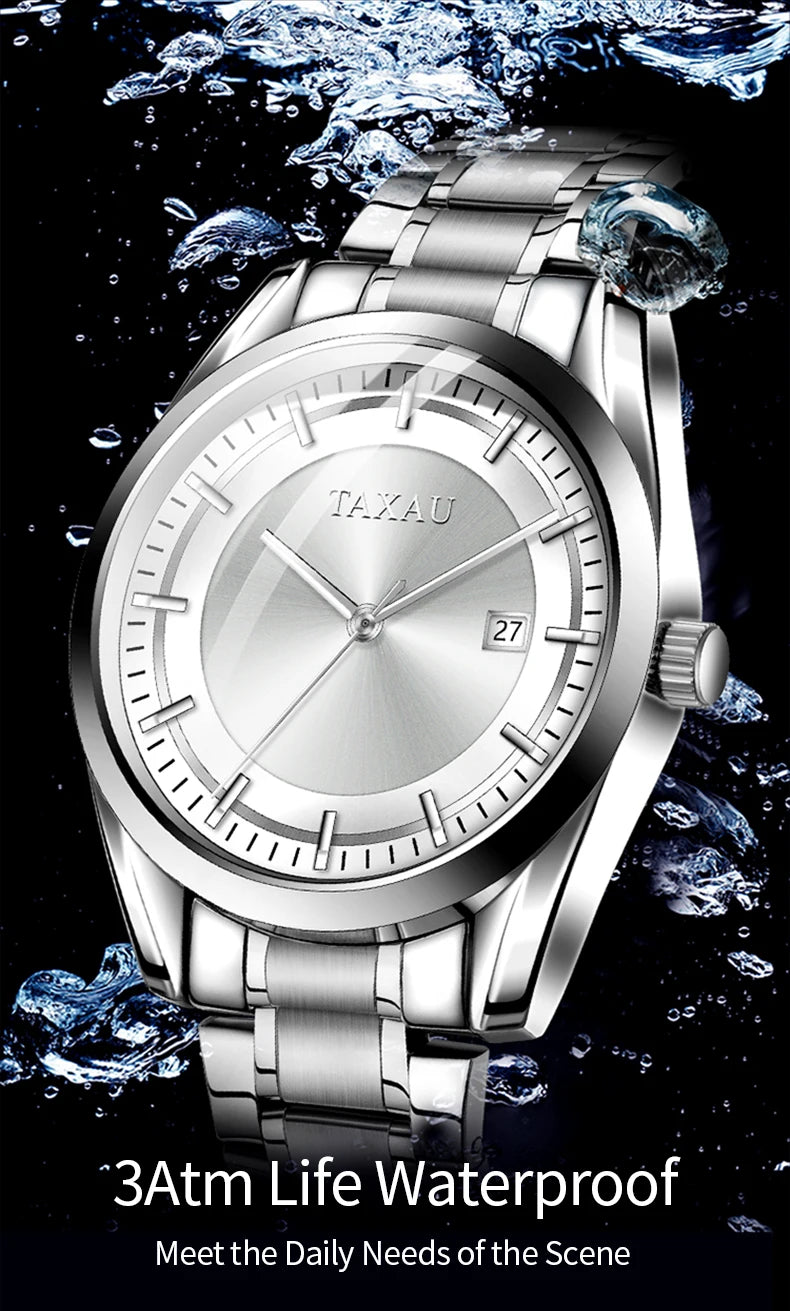 Stainless Steel Waterproof Quartz Watch for Men