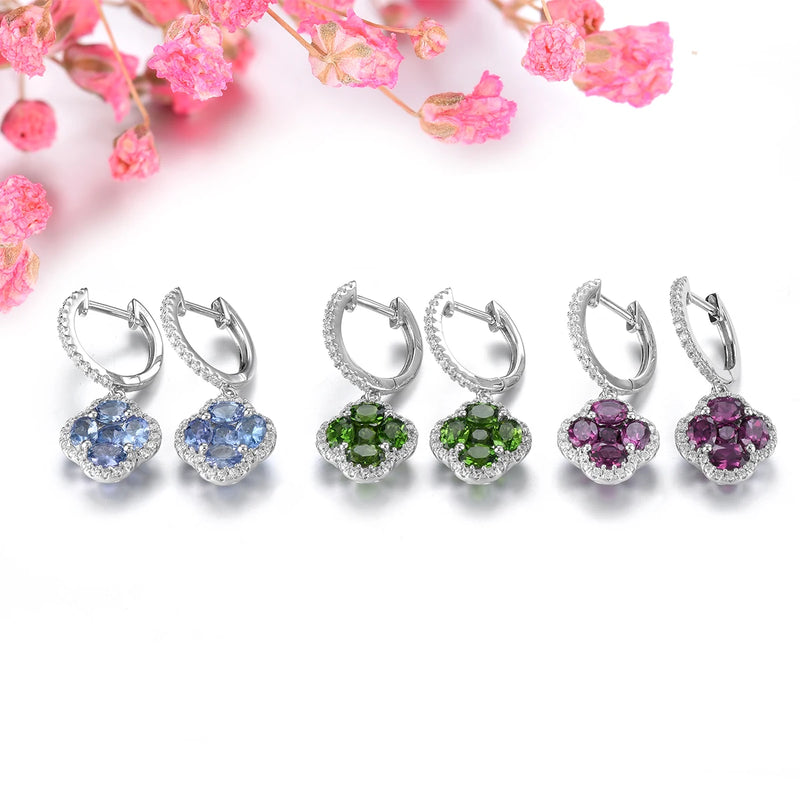 Sterling Silver Tanzanite Drop Earrings 1.5 ctw for Women