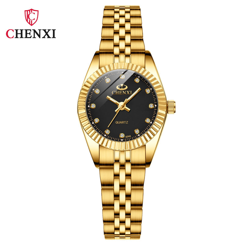 Golden Stainless Steel Quartz Watch for Women