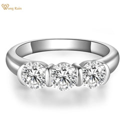 Sterling Silver Moissanite Row Rings, 5mm, Wedding Band for Women