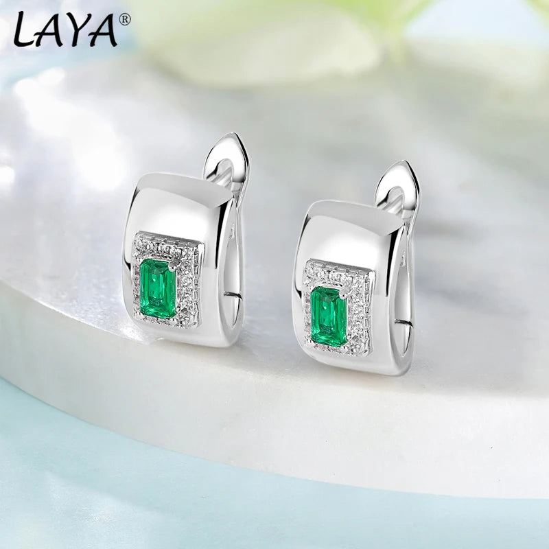 Sterling Silver Green Crystal Earrings and Ring Set for Women